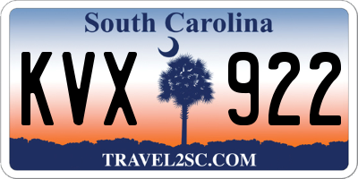 SC license plate KVX922
