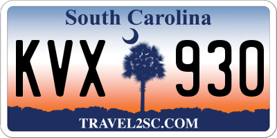 SC license plate KVX930