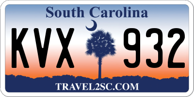 SC license plate KVX932