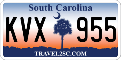 SC license plate KVX955