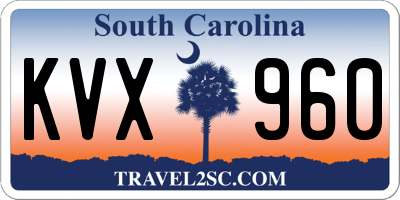 SC license plate KVX960