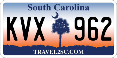 SC license plate KVX962