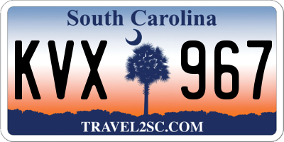 SC license plate KVX967