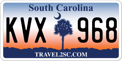 SC license plate KVX968