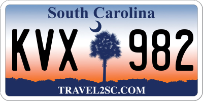 SC license plate KVX982