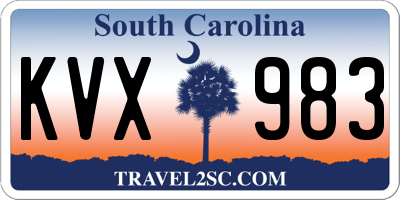 SC license plate KVX983