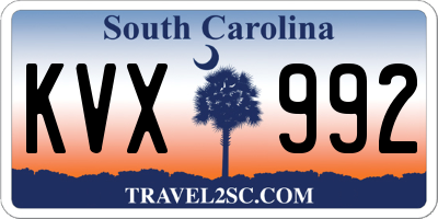 SC license plate KVX992
