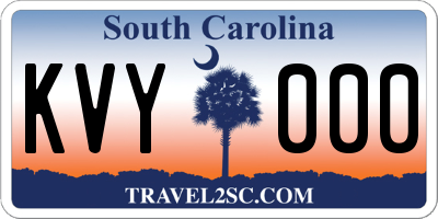 SC license plate KVY000