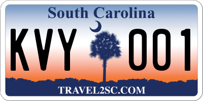 SC license plate KVY001