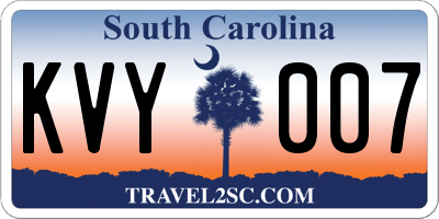SC license plate KVY007