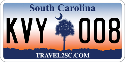 SC license plate KVY008