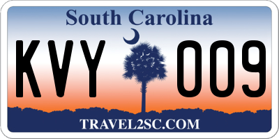 SC license plate KVY009