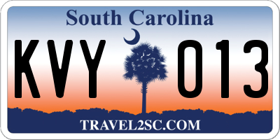SC license plate KVY013