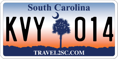 SC license plate KVY014