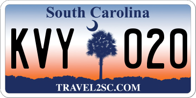 SC license plate KVY020