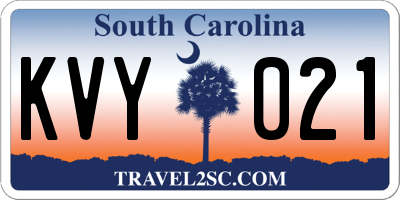 SC license plate KVY021