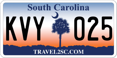 SC license plate KVY025