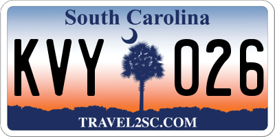 SC license plate KVY026