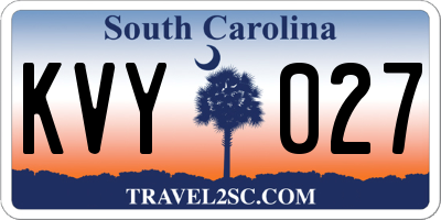 SC license plate KVY027