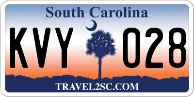 SC license plate KVY028