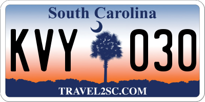 SC license plate KVY030