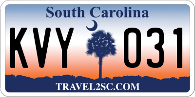 SC license plate KVY031