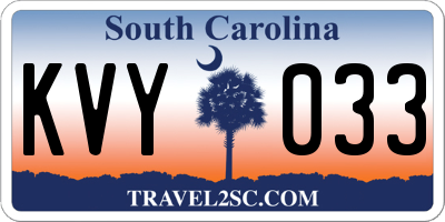 SC license plate KVY033