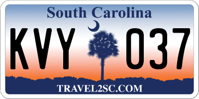 SC license plate KVY037