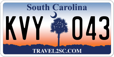 SC license plate KVY043