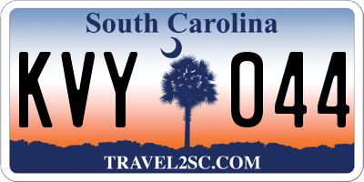 SC license plate KVY044