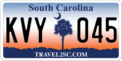 SC license plate KVY045