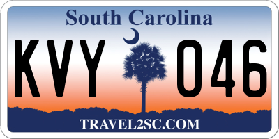 SC license plate KVY046