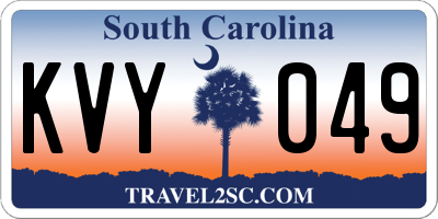 SC license plate KVY049