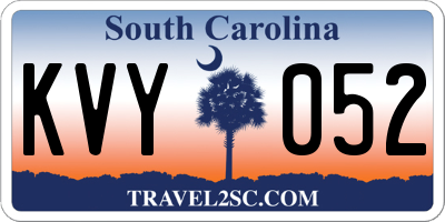 SC license plate KVY052