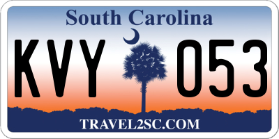 SC license plate KVY053