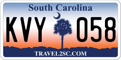 SC license plate KVY058