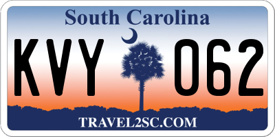 SC license plate KVY062
