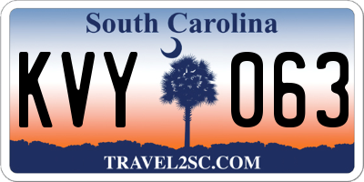 SC license plate KVY063