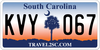 SC license plate KVY067