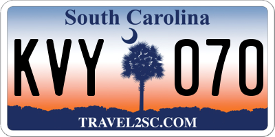 SC license plate KVY070