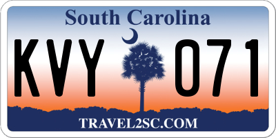 SC license plate KVY071