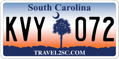 SC license plate KVY072