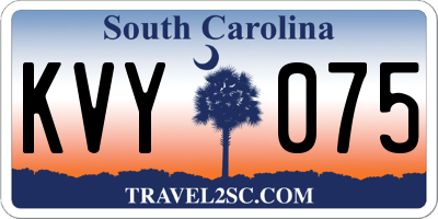 SC license plate KVY075