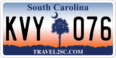 SC license plate KVY076