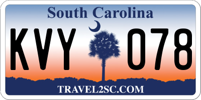SC license plate KVY078