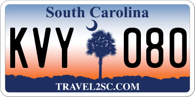 SC license plate KVY080