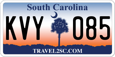 SC license plate KVY085