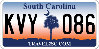SC license plate KVY086