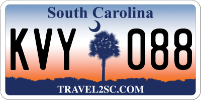 SC license plate KVY088