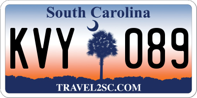 SC license plate KVY089